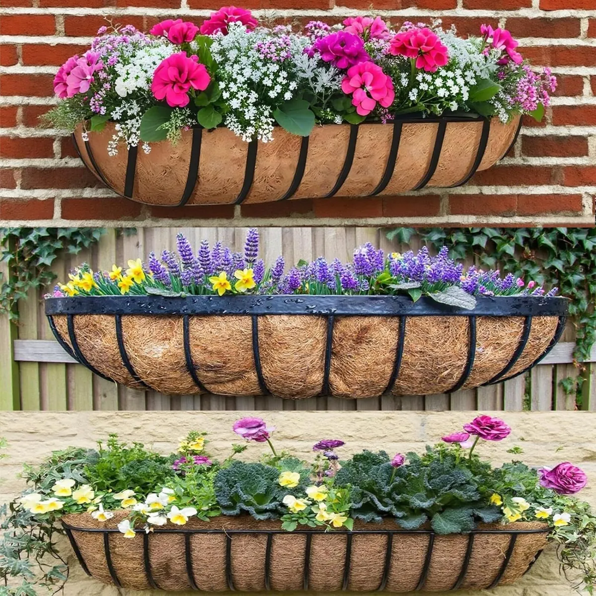 4pcs Large Wall Trough Rail Planters - Image 3