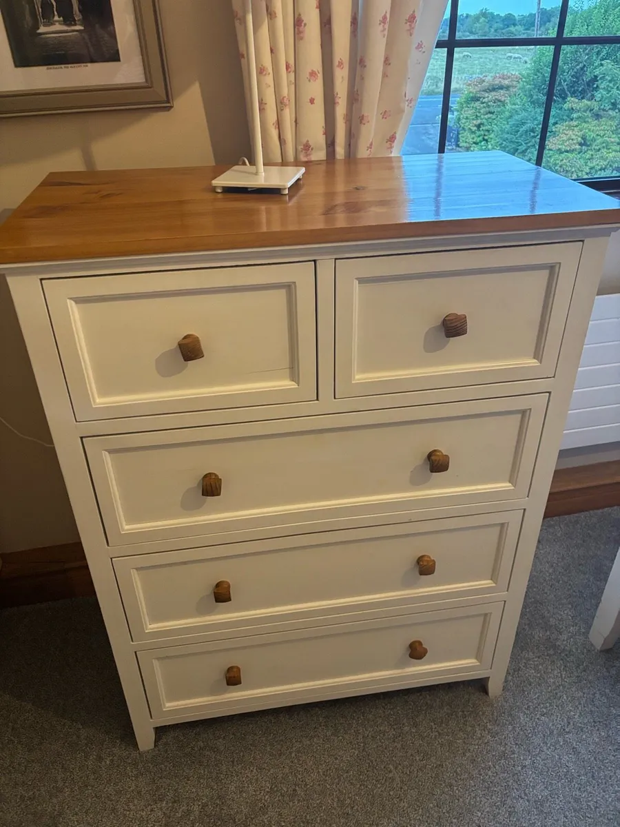 Matching cream& Natural Pine Double Bed - Image 2