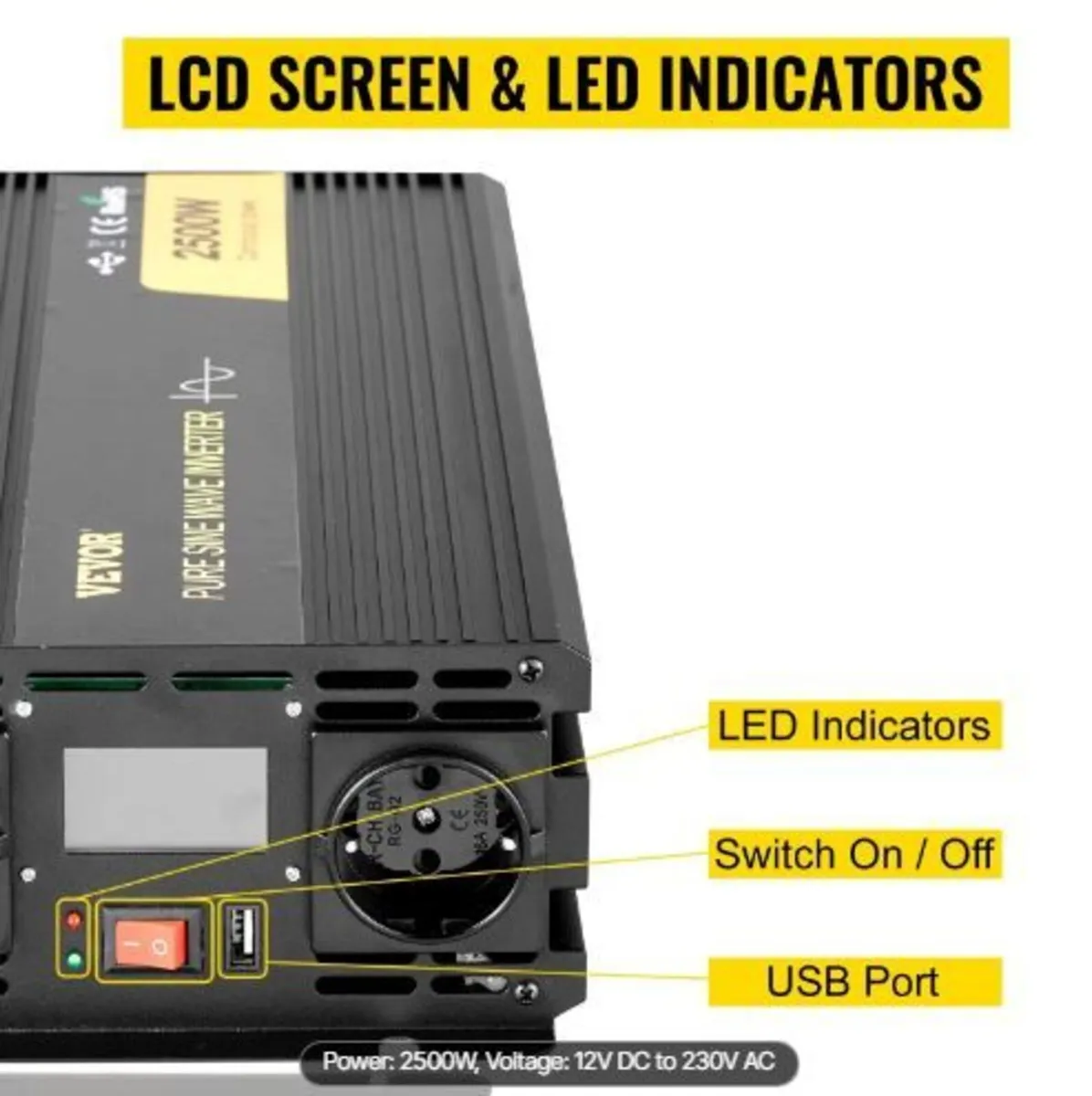 Pure Sine Wave Inverter 2500W Power - Image 4