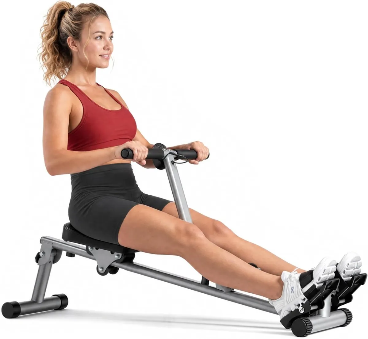 Compact Hydraulic Rower with 12-Level Resistance - Image 1