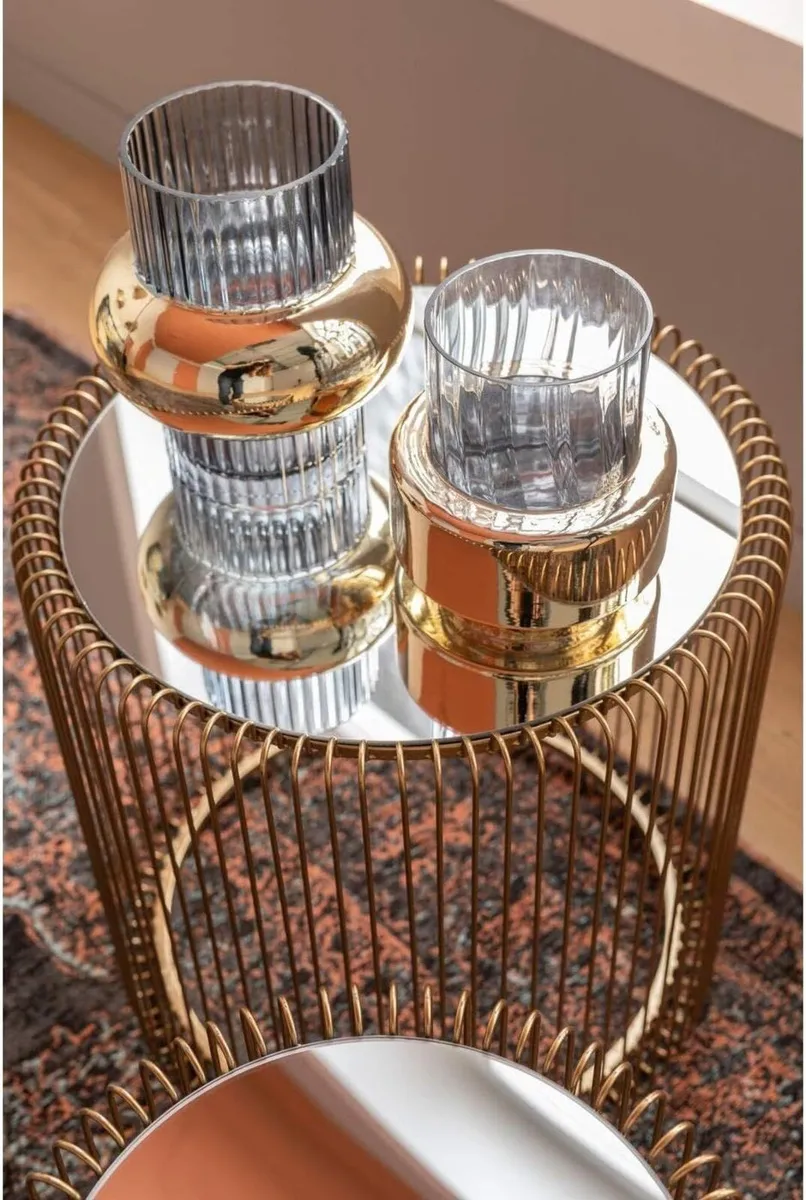 Design Wire Coffee Table 70CM Diameter Living - Image 4