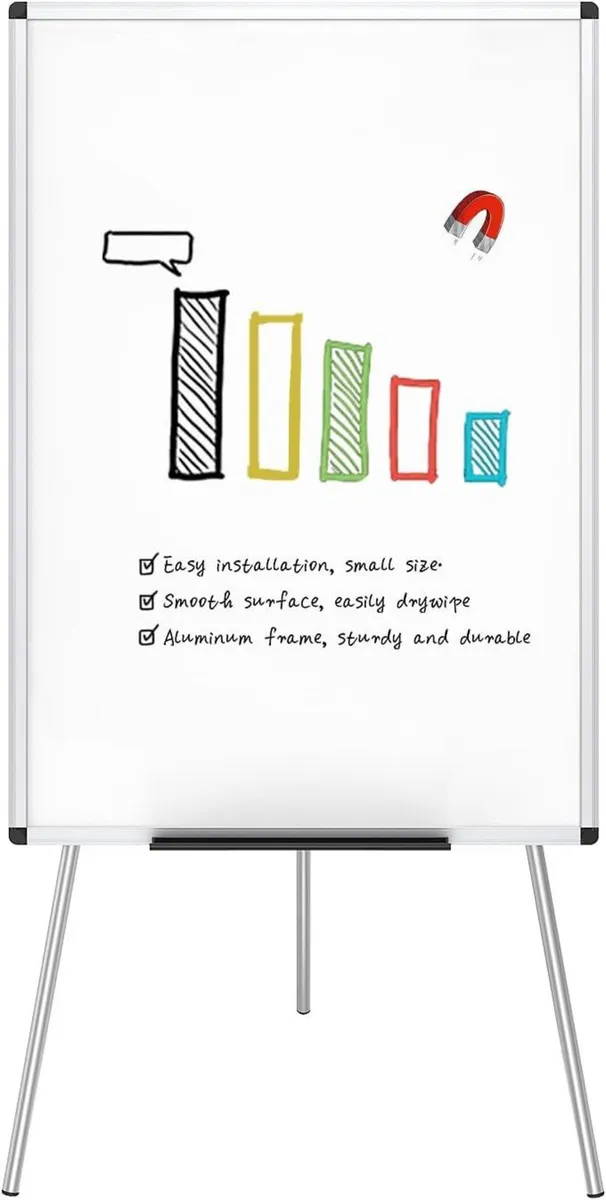 Flipchart Easel Whiteboard Magnetic Dry Wipe - Image 1