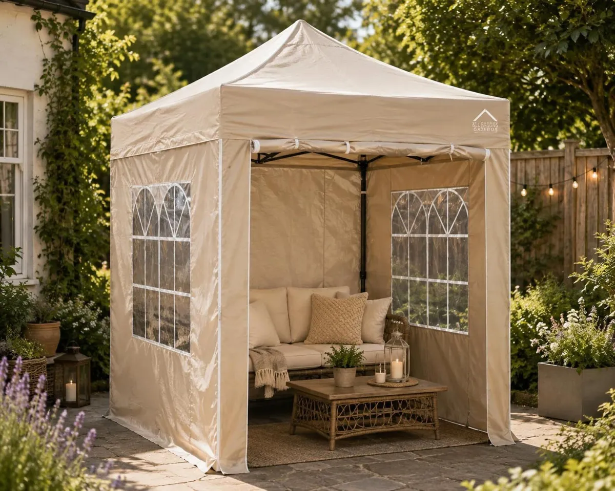 2x2 Fully Waterproof Pop Up Gazebo with 4 - Image 2