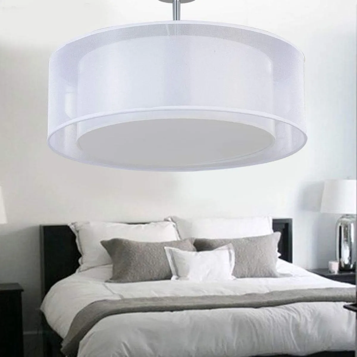 Ceiling Light Modern Fabric Pendant Shade Large - Image 3