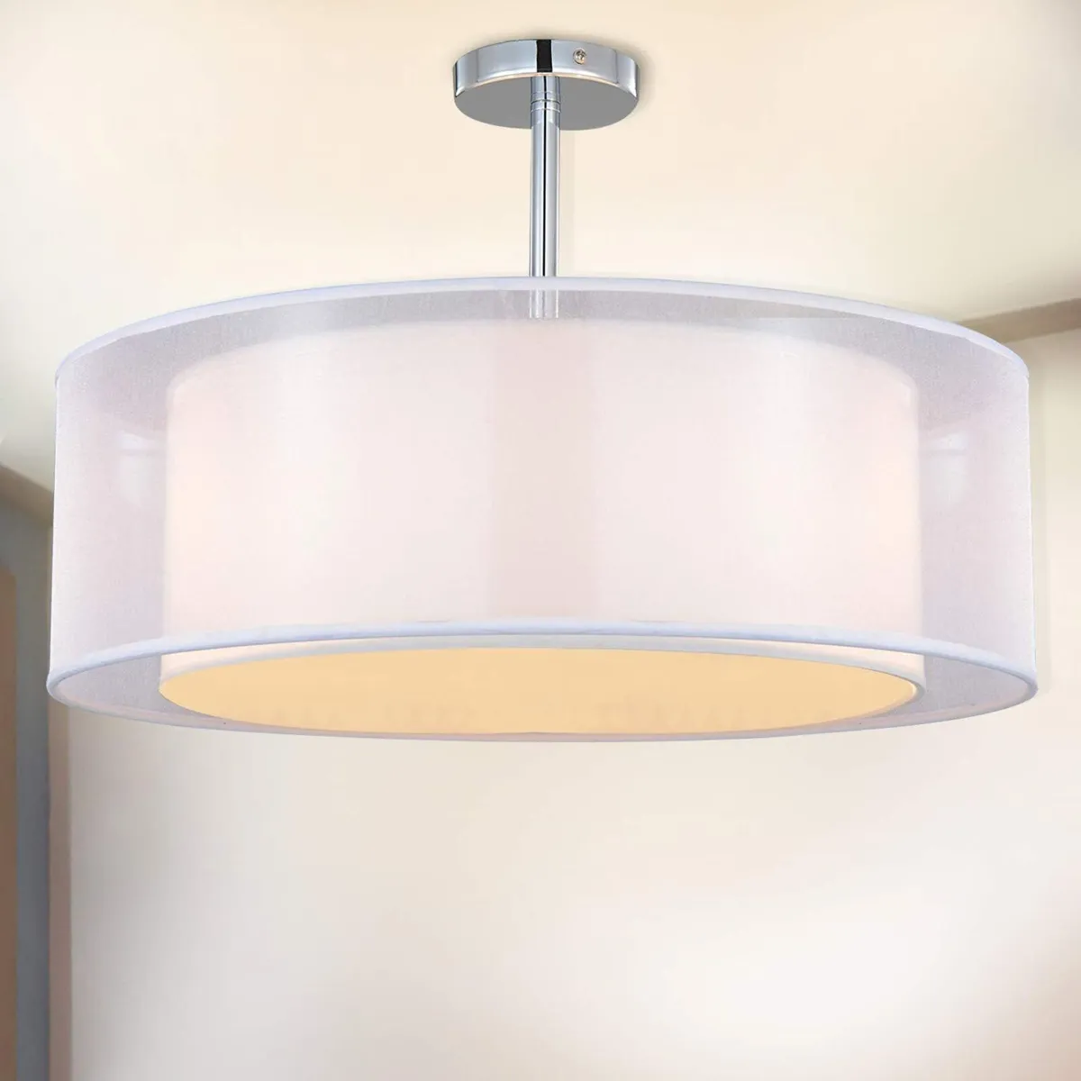 Ceiling Light Modern Fabric Pendant Shade Large - Image 1