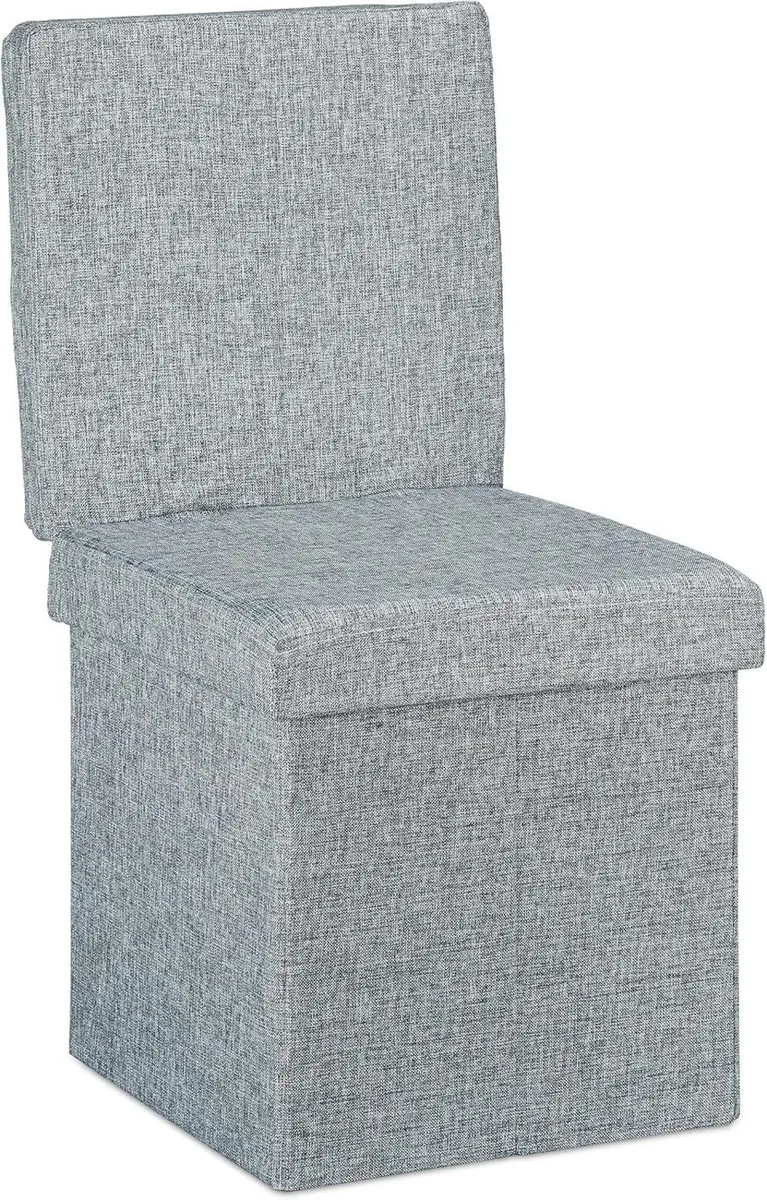 Folding Storage Ottoman W Back - Image 1
