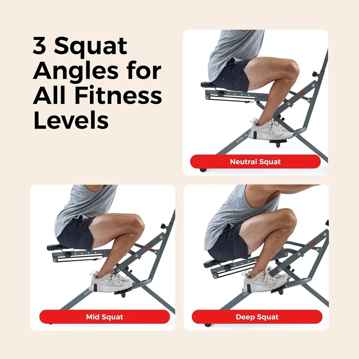 Smart Row-N-Ride Foldable Squat Rowing Machine - Image 4
