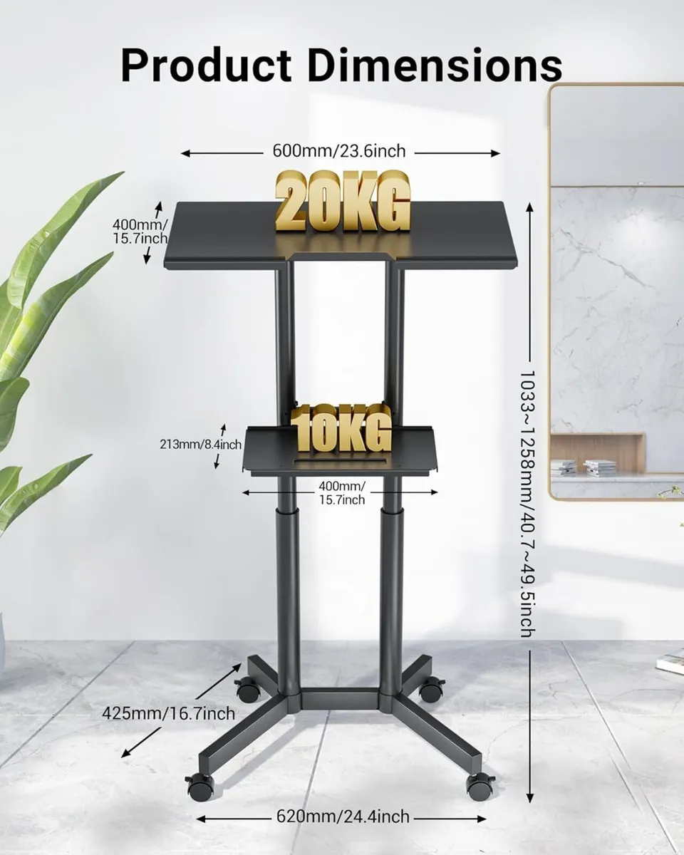 Mobile Laptop Desk 60 X 40CM Height - Image 4