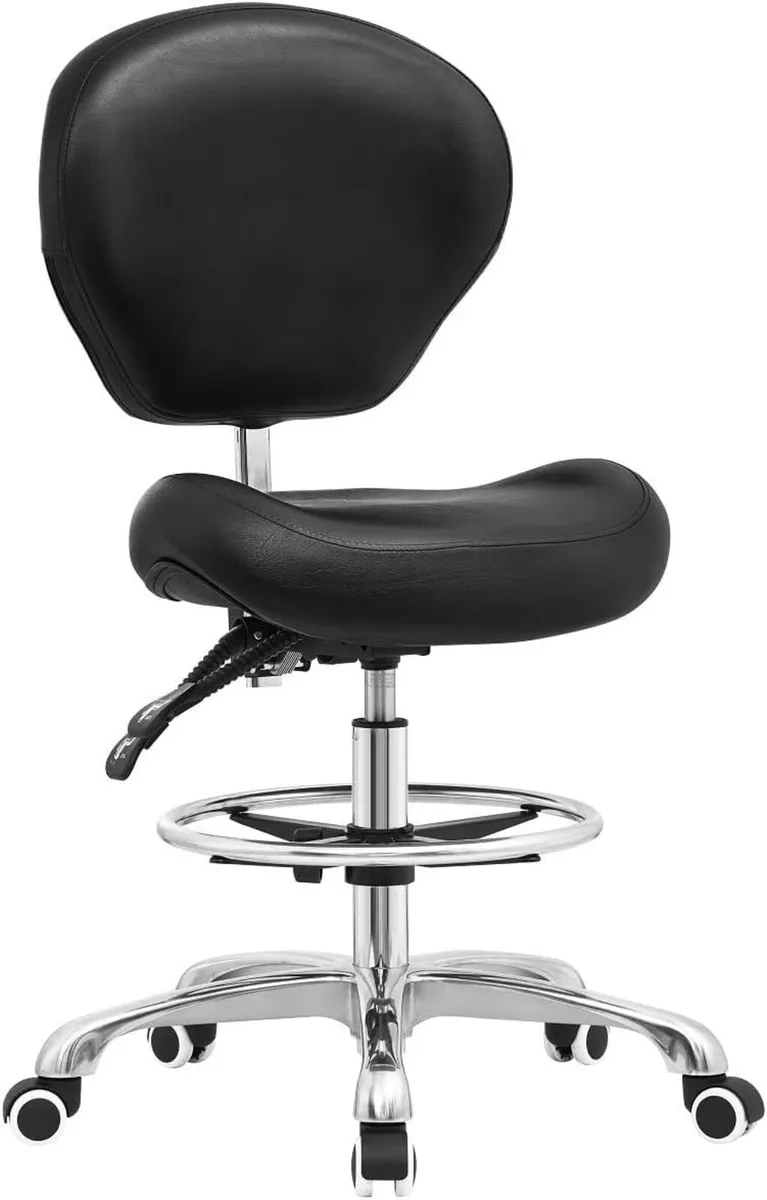 Adjustable Stools Drafting Chair: with Backrest - Image 1