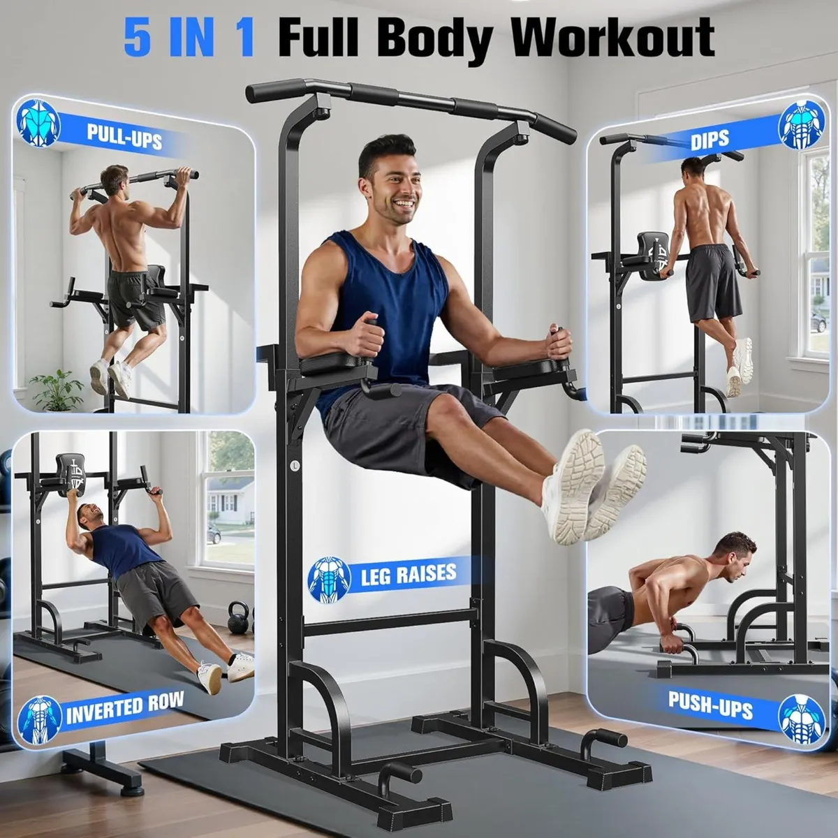 Power Tower Pull Up Bar Station 450lbs Stable - Image 4