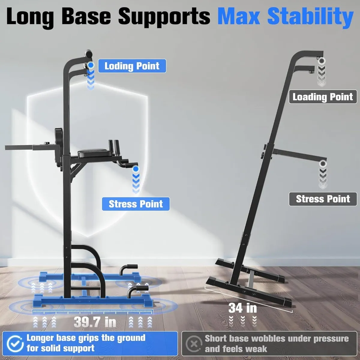 Power Tower Pull Up Bar Station 450lbs Stable - Image 3