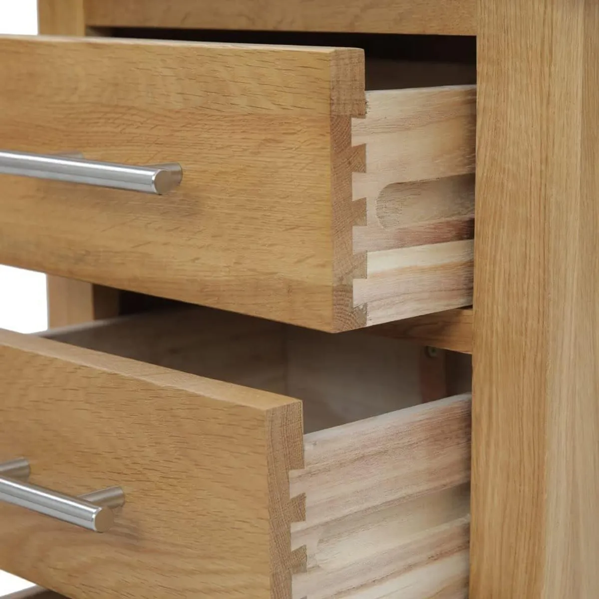 Oak Hard Wood Bedside Table in Light Lacquer - Image 4