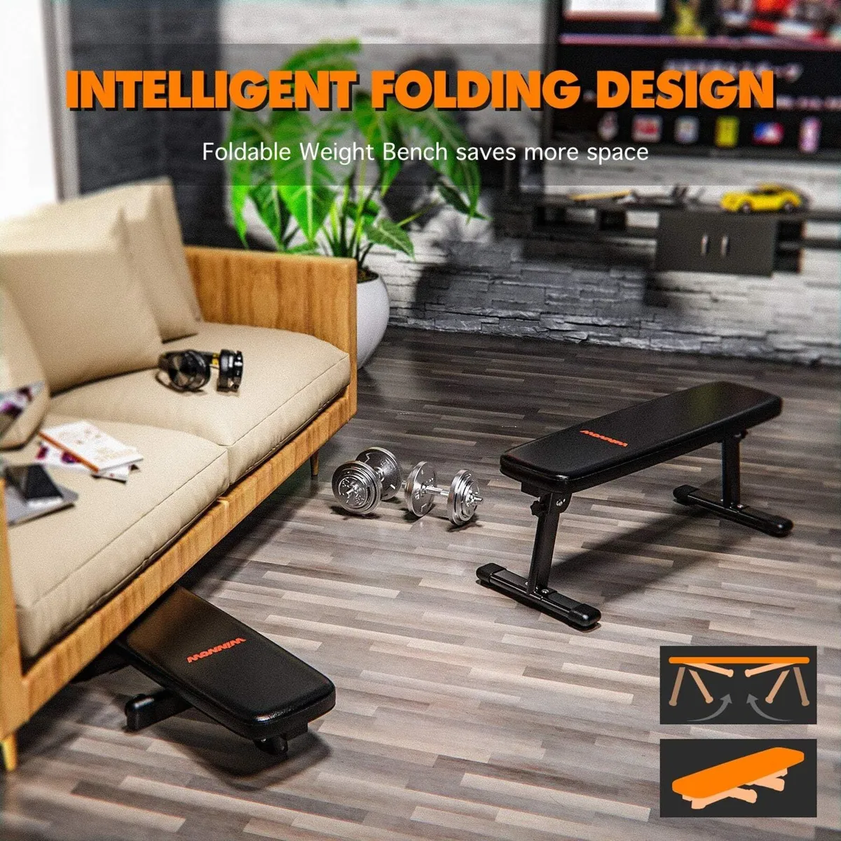 Weight Bench Folding Workout with Carrying Handle - Image 3