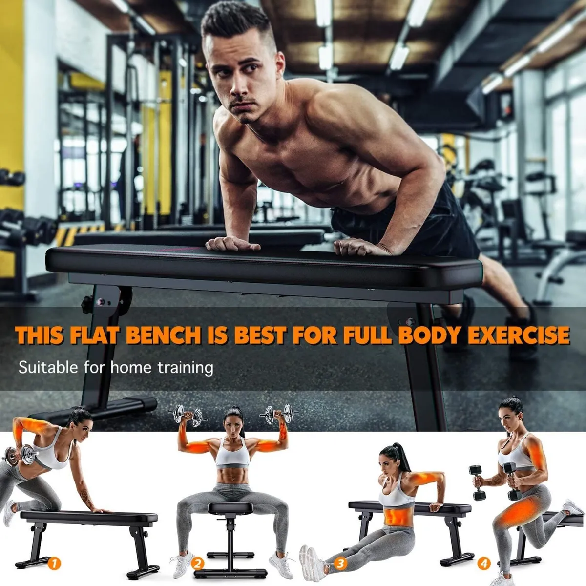 Weight Bench Folding Workout with Carrying Handle - Image 2
