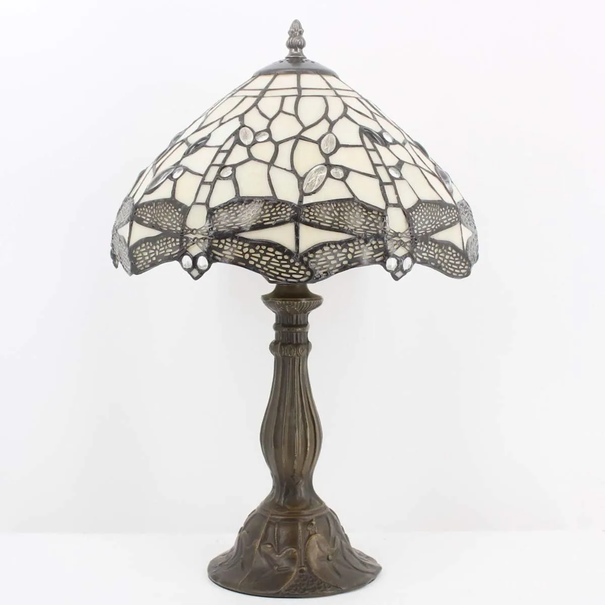 Tiffany Lamp Stained Glass Dragonfly Bedside - Image 4