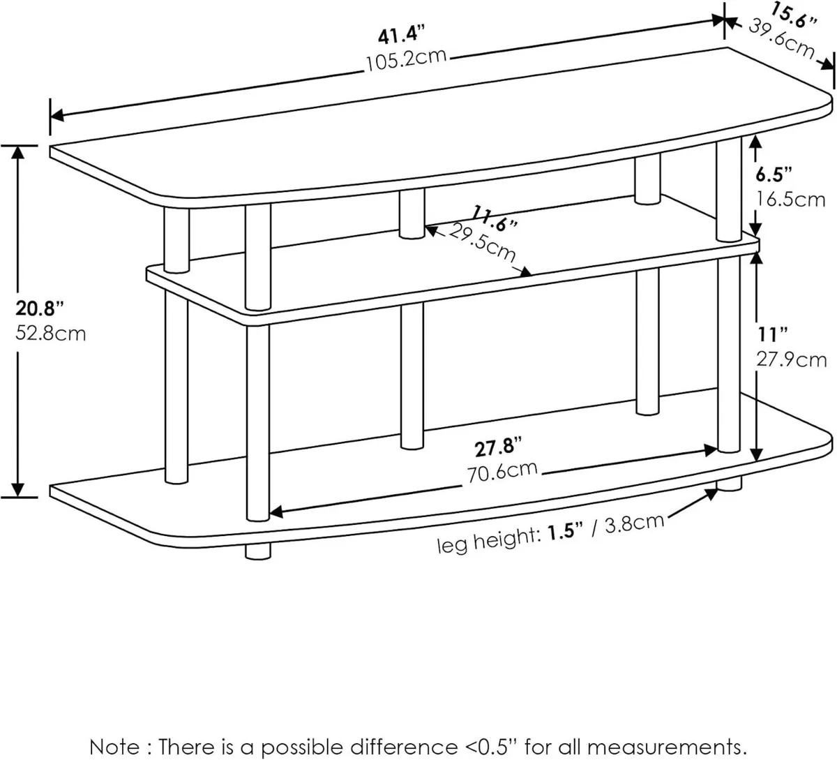TV Stand 3-Tier Entertainment Centre Console - Image 4