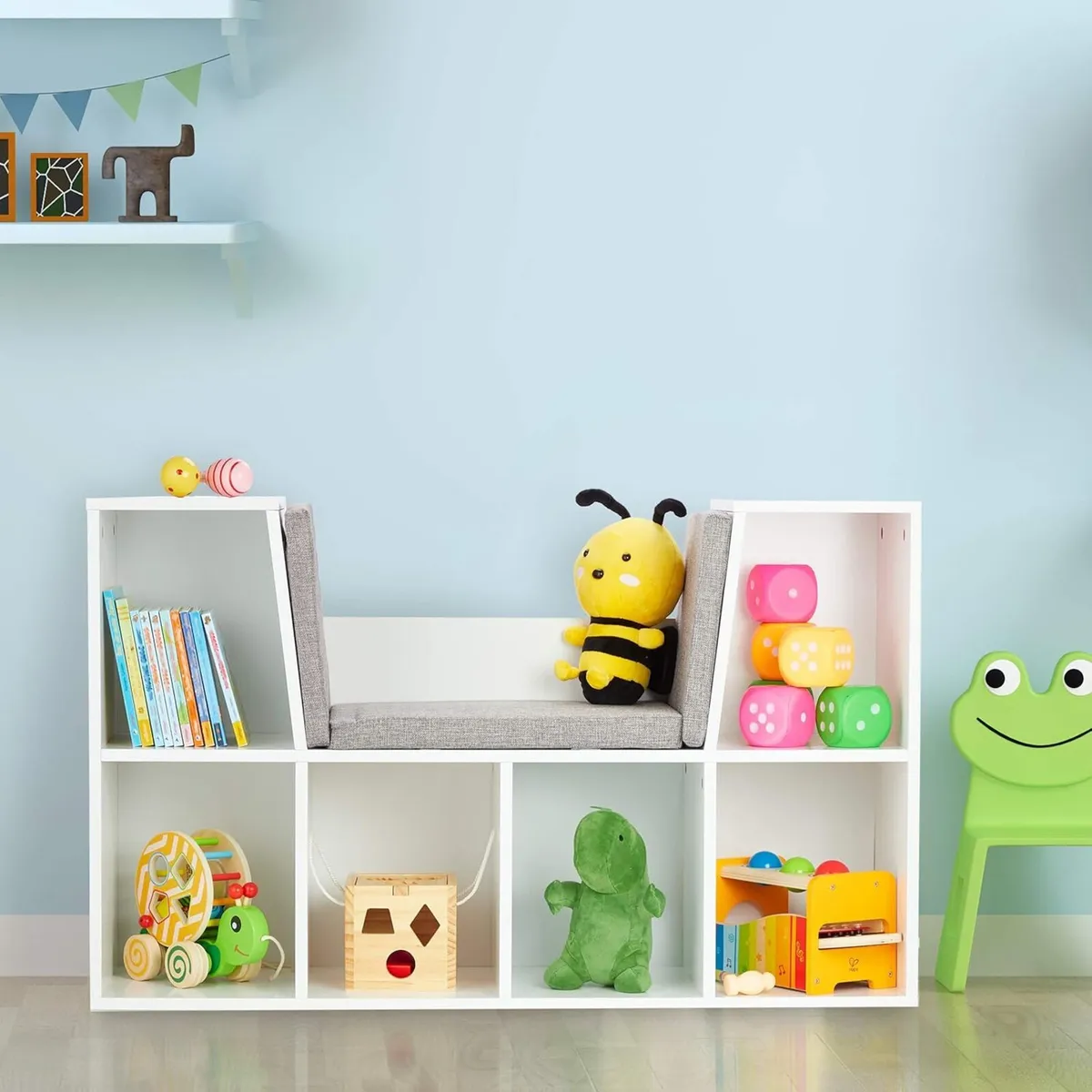 Bookcase with Seat Cushion Book Shelf 6 - Image 2