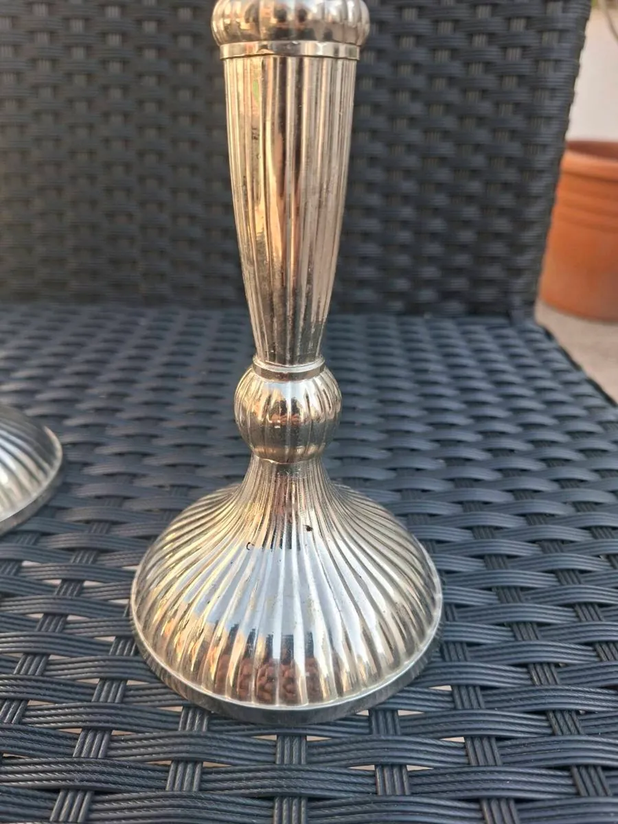 Lovely pair Vintage silver-plated candle holders - Image 3