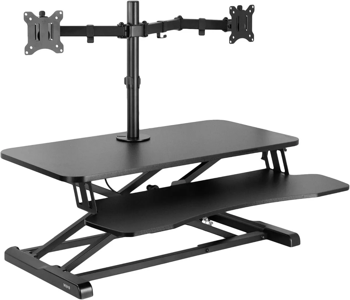 Adjustable Standing Desk Converter with Dual - Image 1