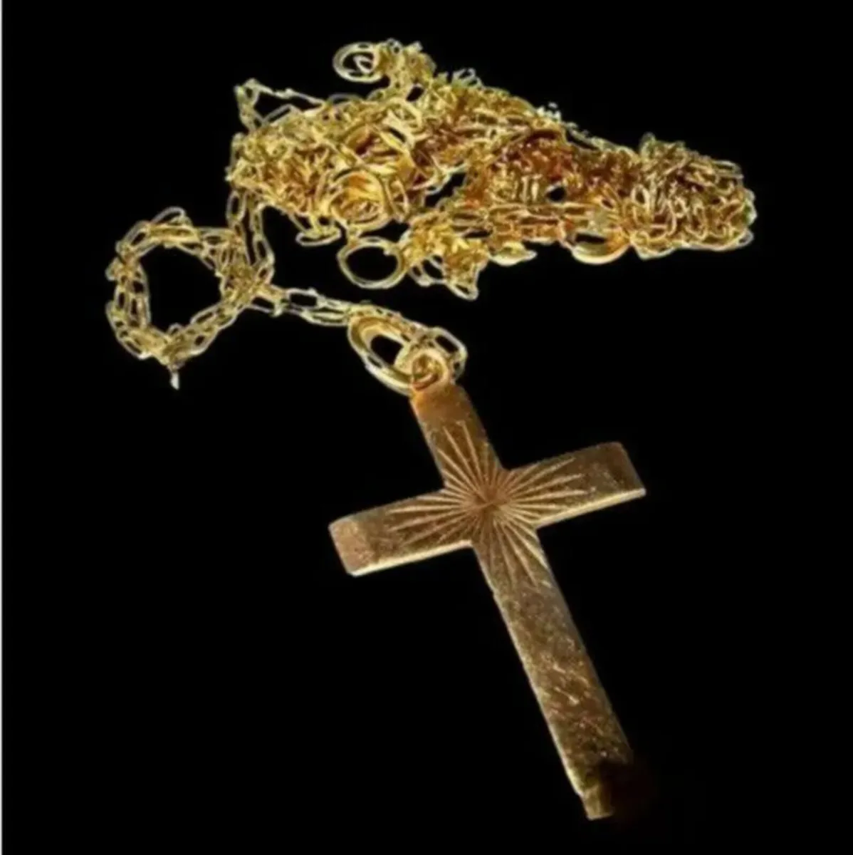 Vintage Hallmarked 9ct Cross & Chain - Image 2