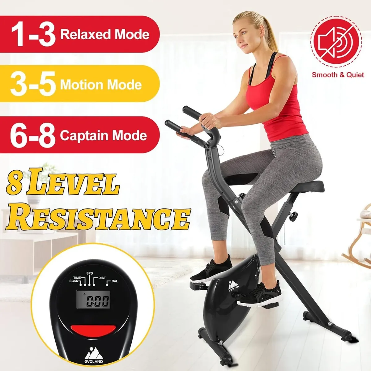 Folding Exercise Bike Indoor Cycling Stationary - Image 3