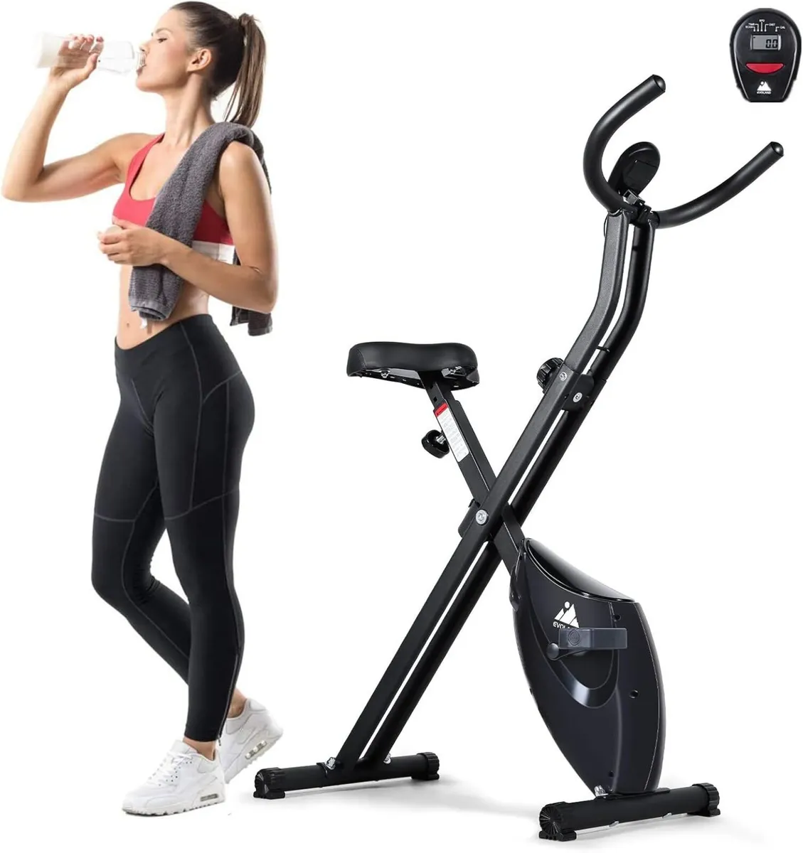 Folding Exercise Bike Indoor Cycling Stationary - Image 1