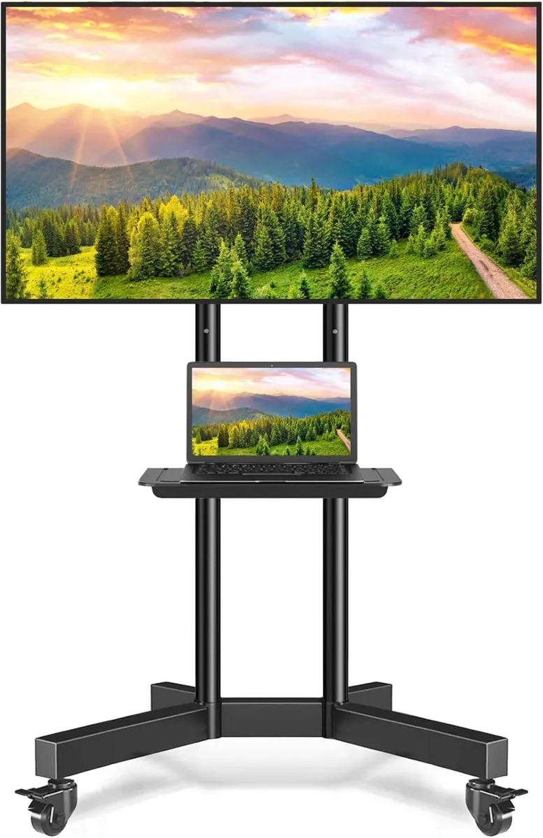 Mobile TV Stand on Wheels for 32-80 Inch - Image 1