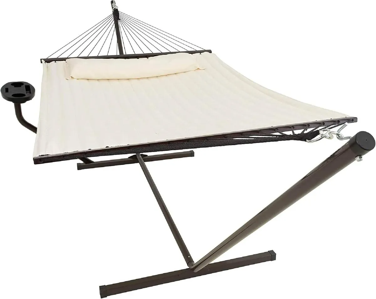 Double Hammock with Stand and Side Table 200 - Image 1