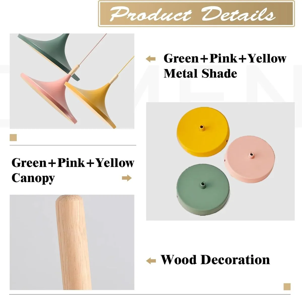 3-Pack Modern Macaron Colourful Cone Pendant Light - Image 3