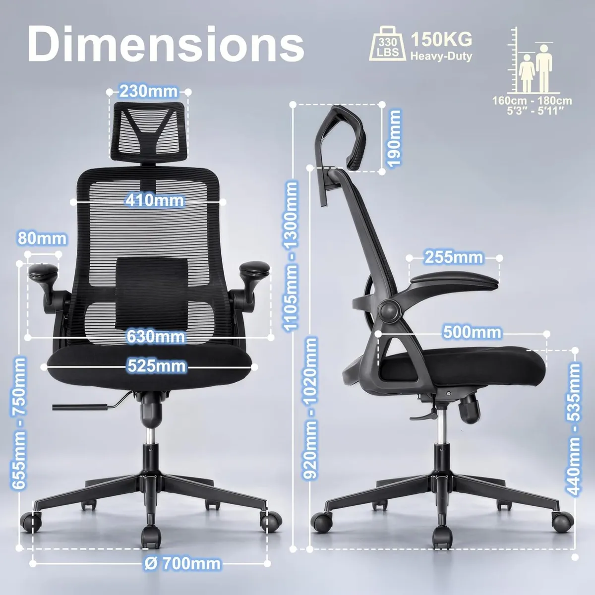 Ergonomic Office Chair Back Support and Long Hours - Image 3
