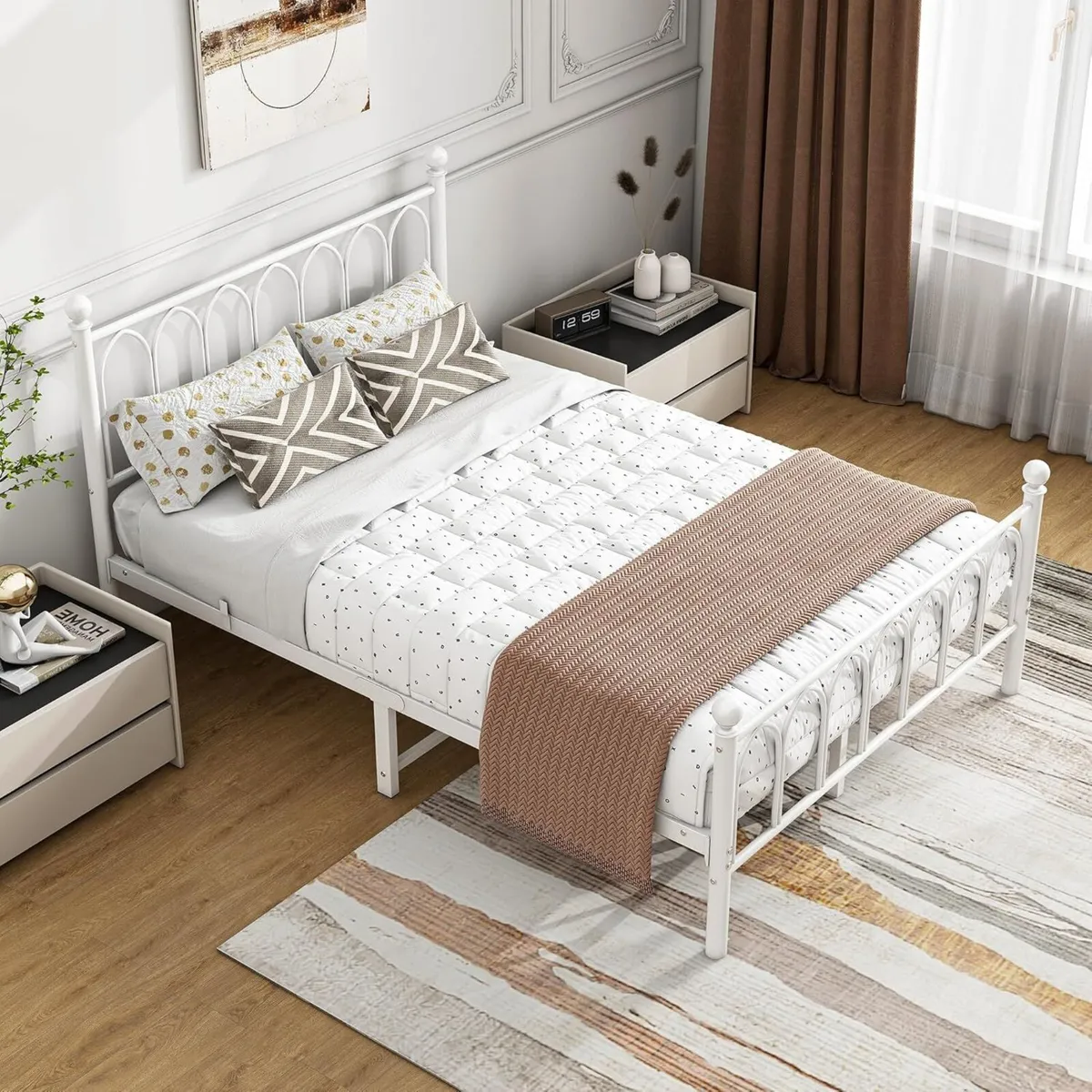 Bed Frame with Headboard and Footboard Metal - Image 4