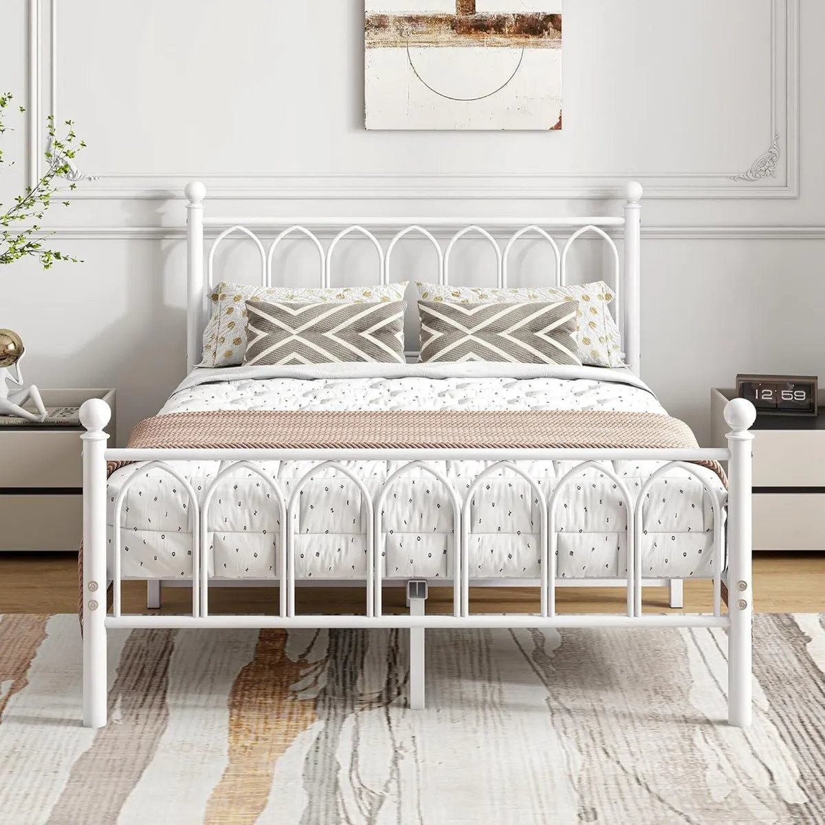 Bed Frame with Headboard and Footboard Metal - Image 1