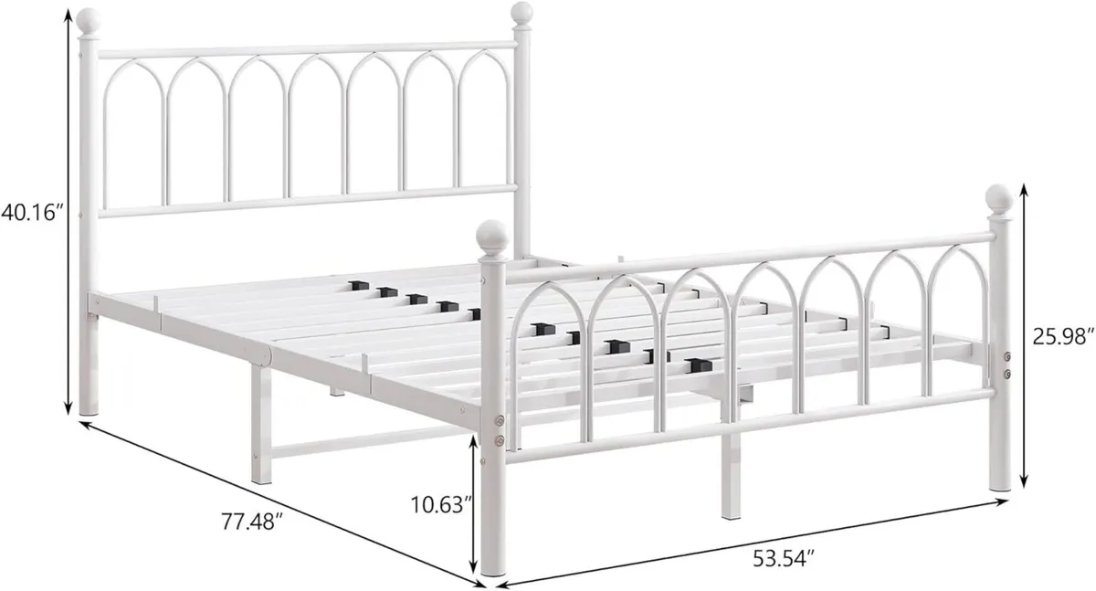 Bed Frame with Headboard and Footboard Metal - Image 2