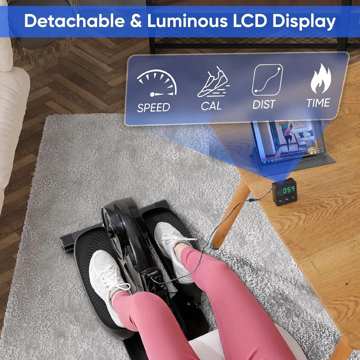 Under Desk Elliptical Machine W Luminous Digits - Image 4