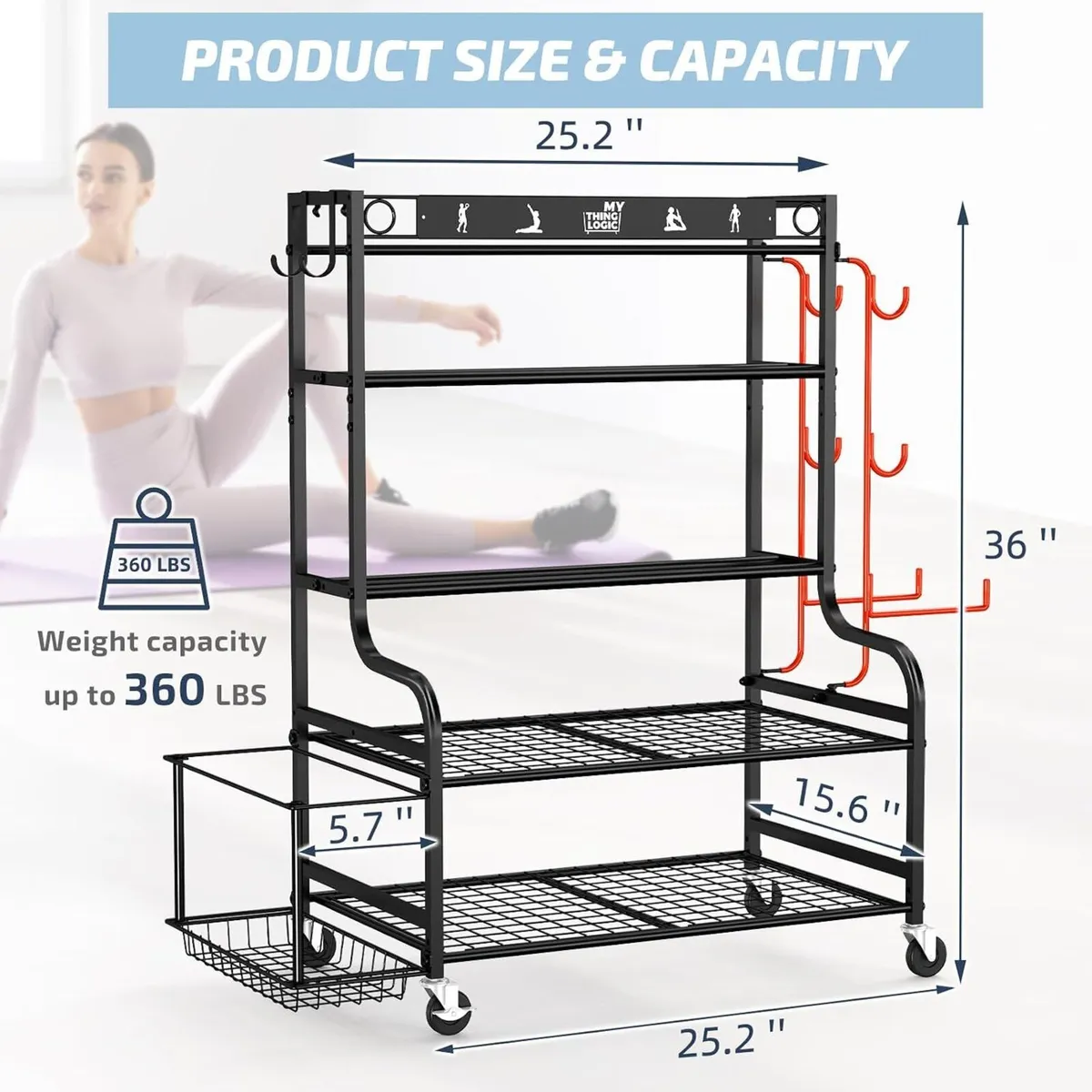 Yoga Mat Storage Racks Home Gym Rack - Image 2
