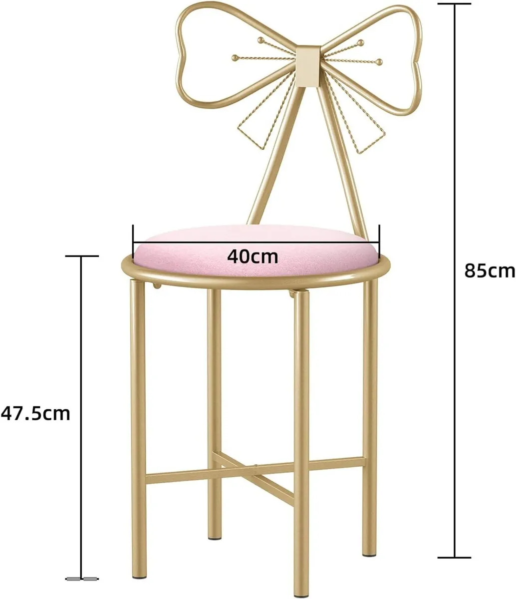 Glam Butterfly Back Vanity Chair Velvet Makeup - Image 3