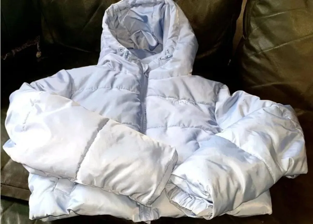 USA Pro Cropped Puffer Jacket Blue - Image 2