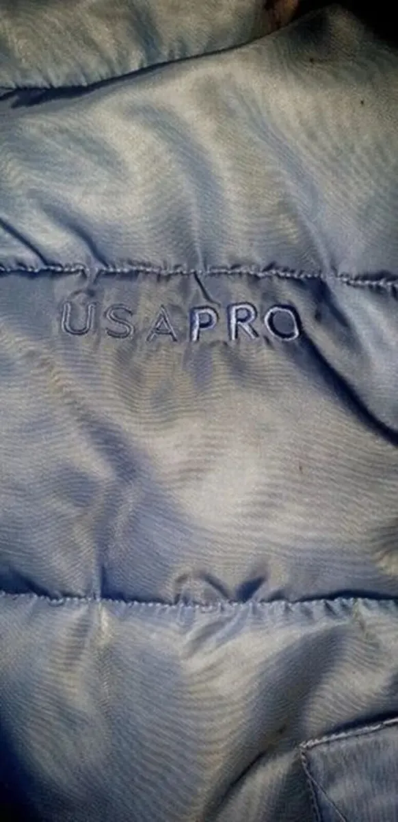 USA Pro Cropped Puffer Jacket Blue - Image 3