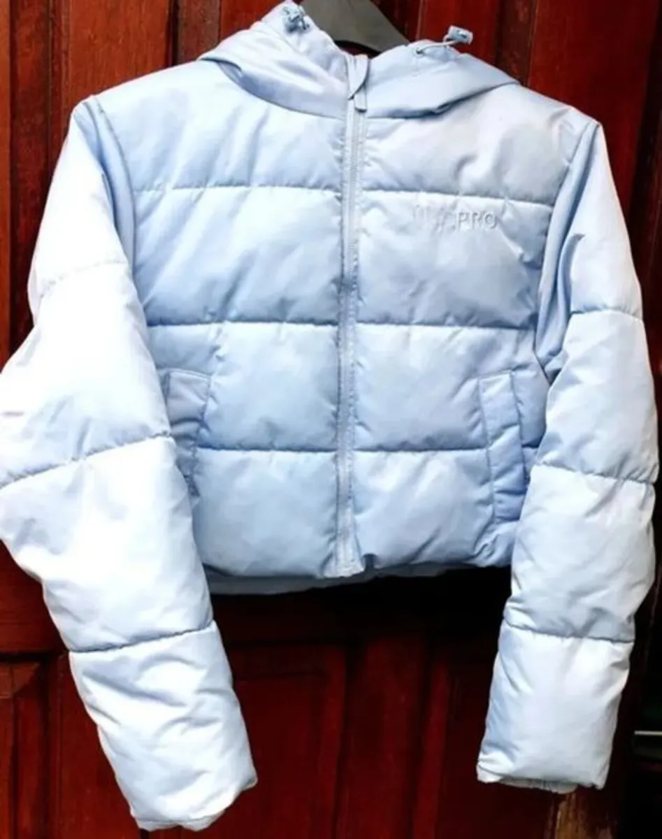 USA Pro Cropped Puffer Jacket Blue - Image 4