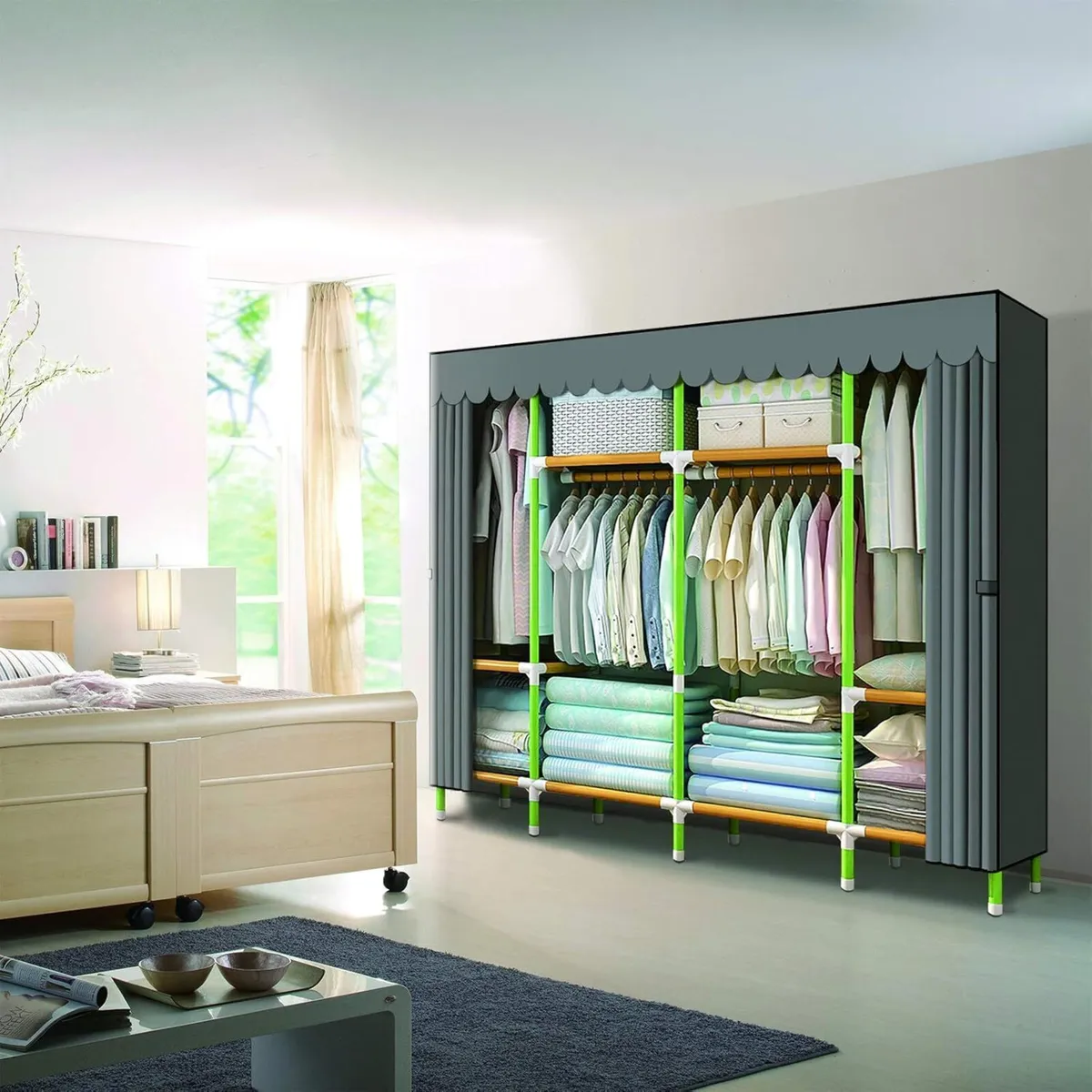 Portable Wardrobe Closet Storage Organiser Cloth - Image 3
