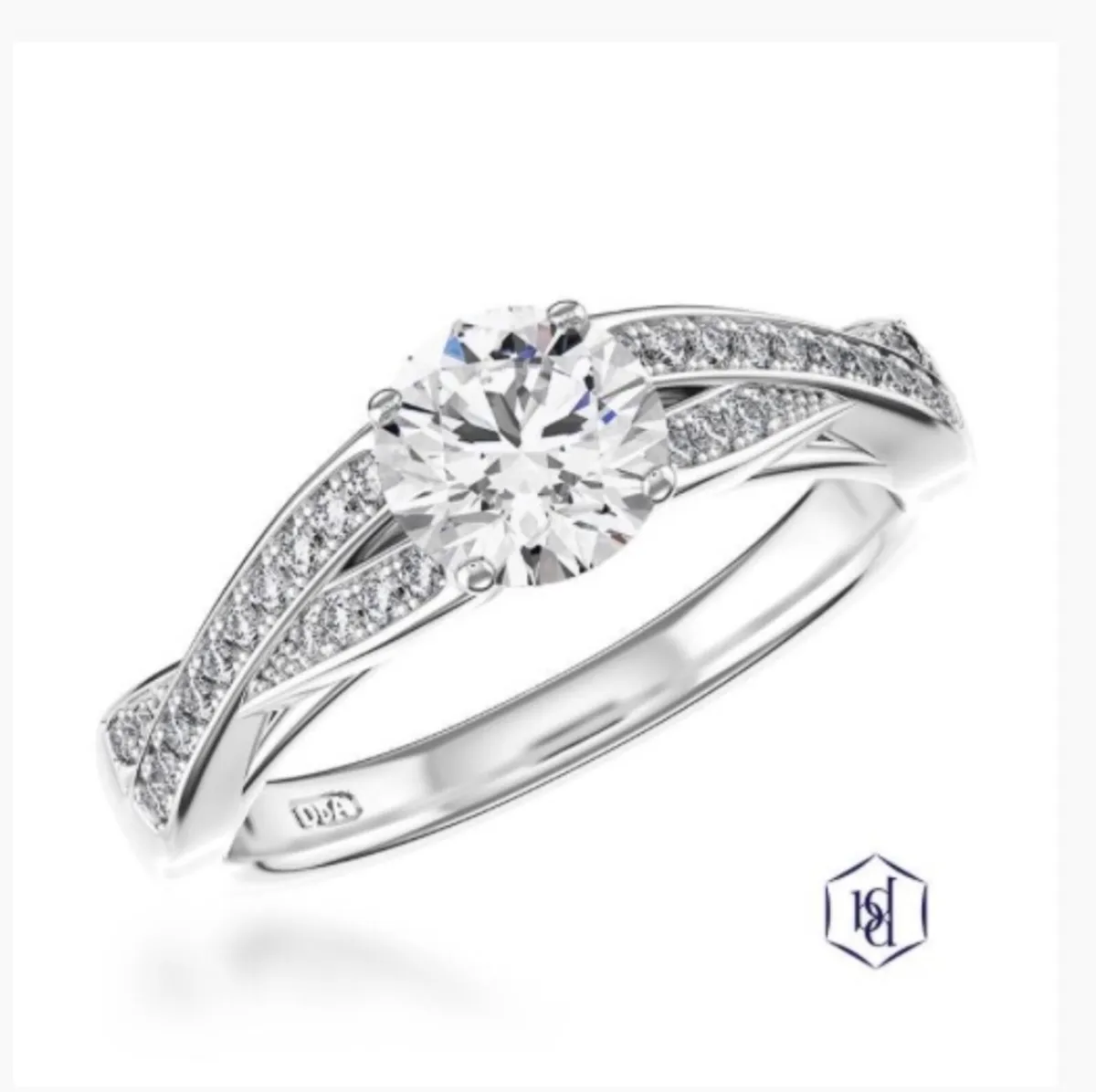 Platinum Diamond Engagement Ring GIA Certified - Image 1
