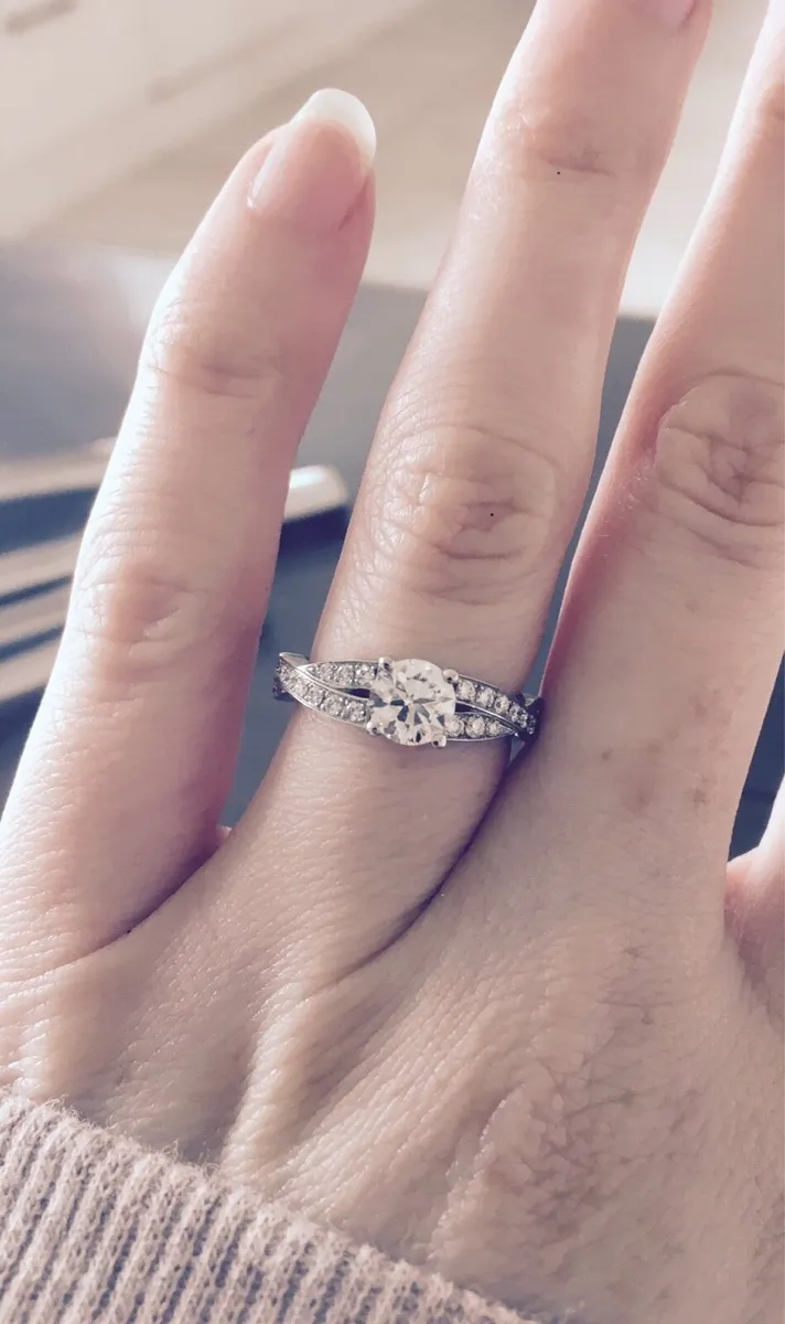 Platinum Diamond Engagement Ring GIA Certified - Image 3