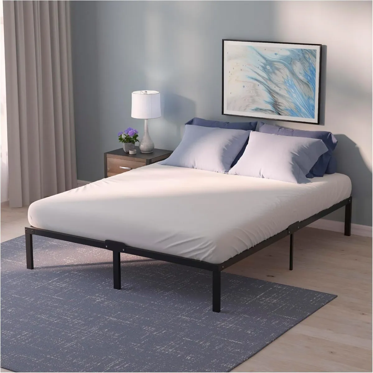 Bed Frame Metal with Storage Sturdy and 20min - Image 1