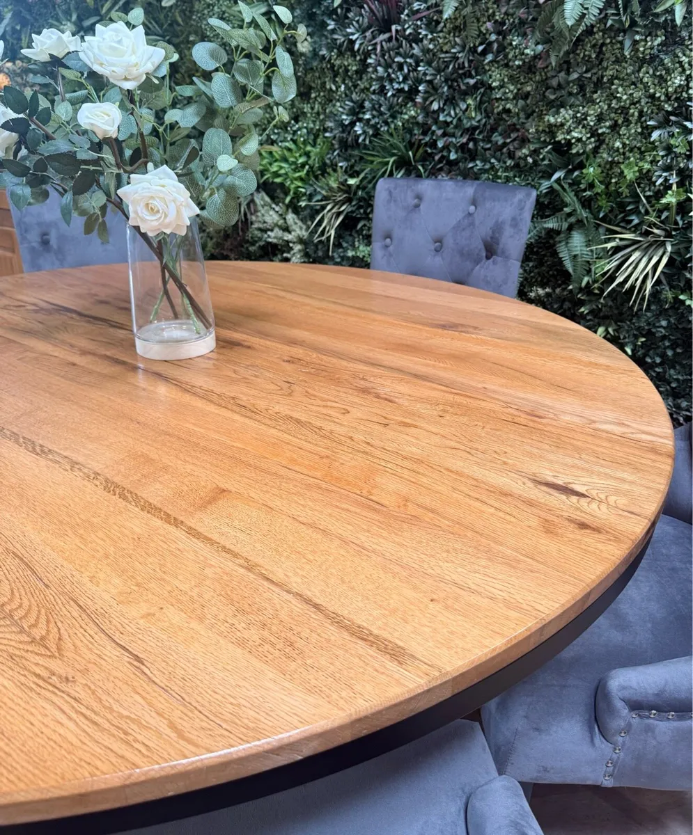 CALIA oak dining table with 6 chairs *ex-display* - Image 3