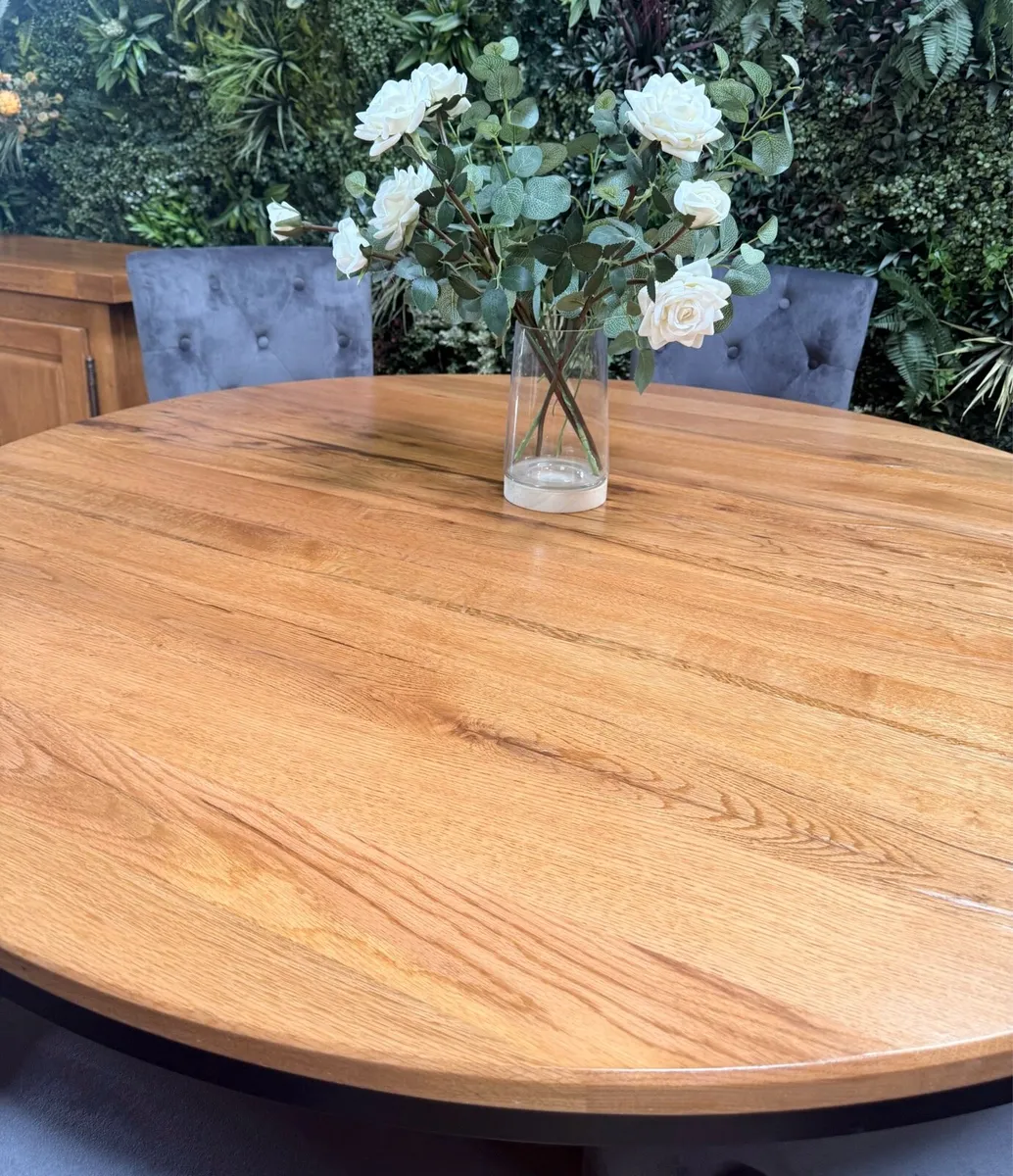 CALIA oak dining table with 6 chairs *ex-display* - Image 4