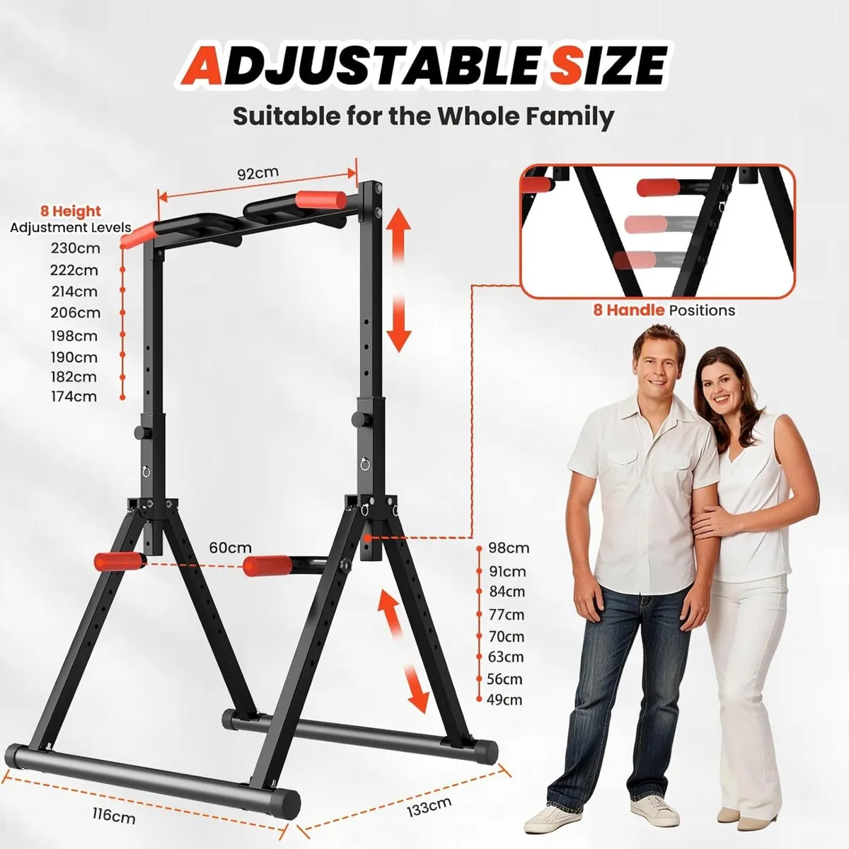 Foldable Power Tower Dip Station Free Standing - Image 2