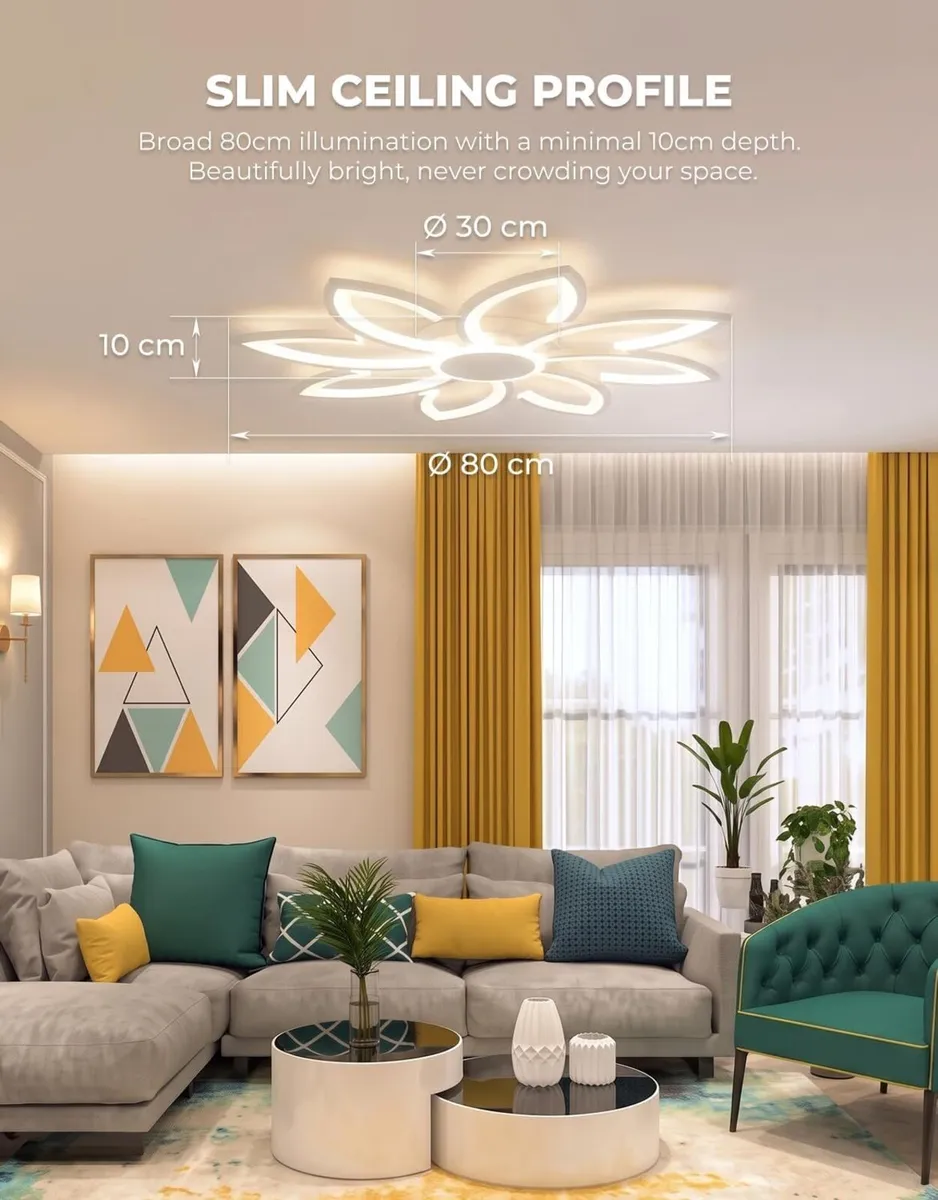 LED Ceiling Light with Remote Control 31.5" - Image 3