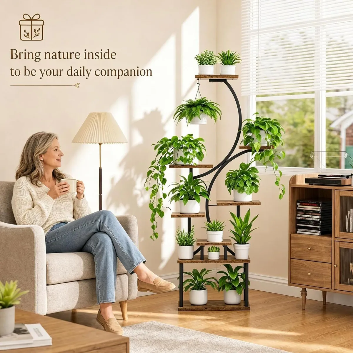 8-Tiered Plant Stand with Grow Lights 62" Tall - Image 4