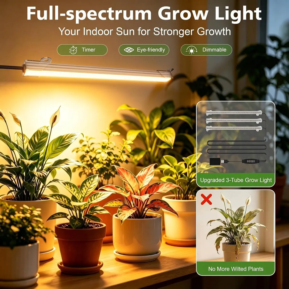 8-Tiered Plant Stand with Grow Lights 62" Tall - Image 2