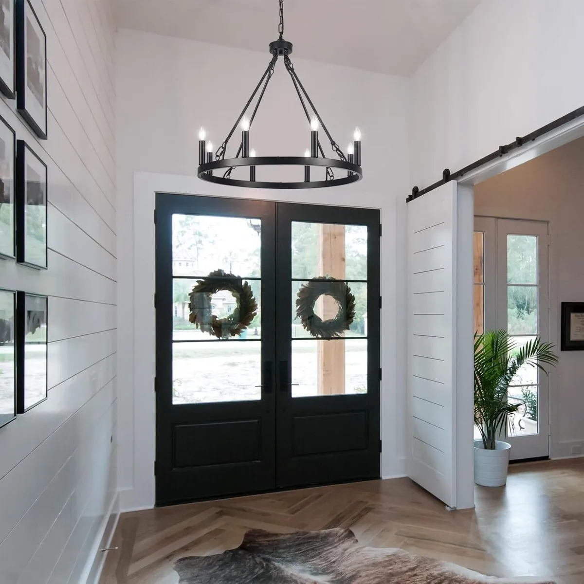 Wagon Wheel Chandelier 8- Ceiling Lights Living - Image 3